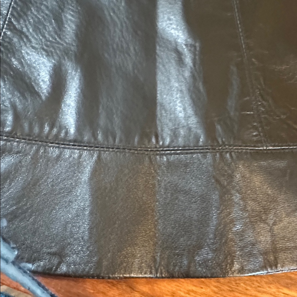 NWOT Bebe Black Leather Skater Skirt - Picture 9 of 9